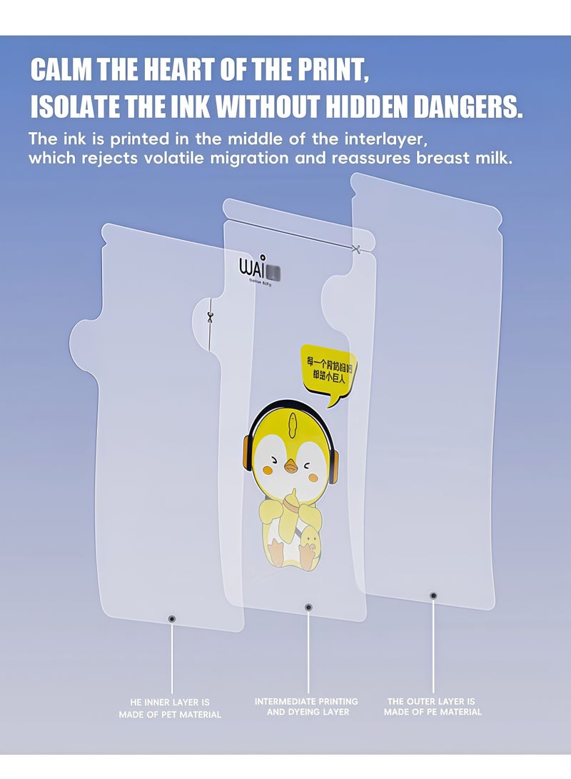 دبليو أيه آي ٦٠ كيسًا لتخزين حليب الأم، سعة ١٥٠ مل/٥.١ أونصة، أكياس تخزين حليب الأم للاستخدام مرة واحدة، خالية من مادة BPA، مناسبة للتجميد - Image 4